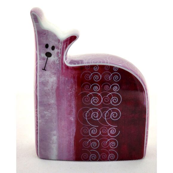 CAT-FLAT MATES-ROYAL WORCESTER-SADIE-Purple-White Swirls-Unique-Cat Lover - Picture 4 of 8